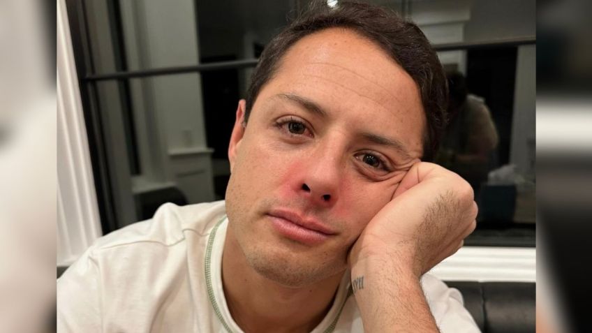 FOTO: Chicharito enseña su rodilla lastimada y Angelique Boyer le manda cariñoso mensaje