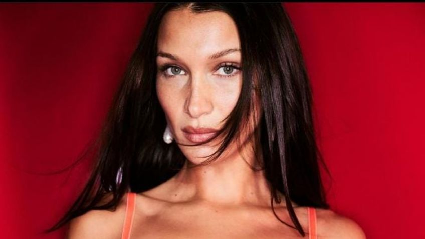 Bella Hadid paraliza la red al modelar en lencería de encaje rosa