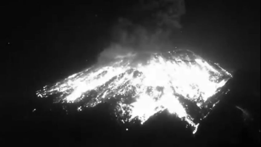 VIDEO: así fue la sorprendente explosión del volcán Popocatépetl de esta madrugada