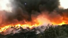 VIDEO | Impresionante incendio consume pastizal en San Martín de las Pirámides