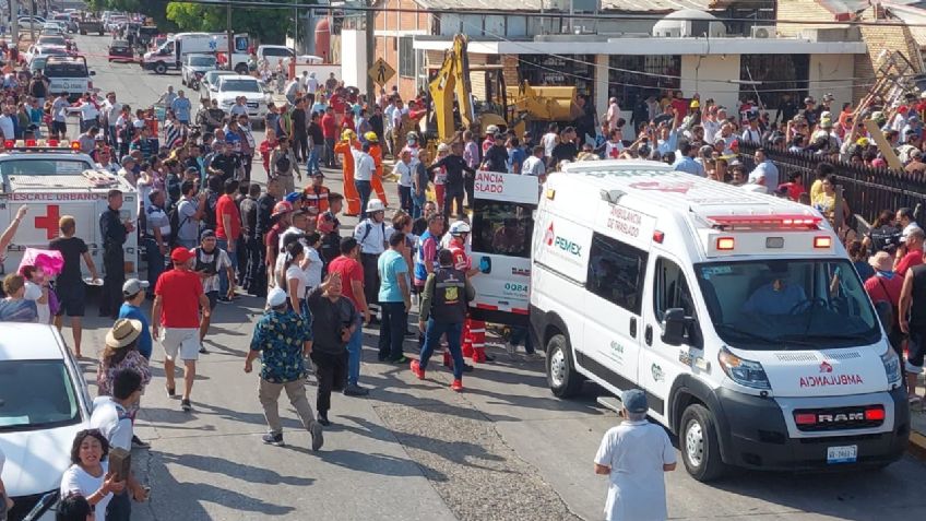 Se derrumba una iglesia en Ciudad Madero, Tamaulipas: hay personas atrapadas que estaban en misa