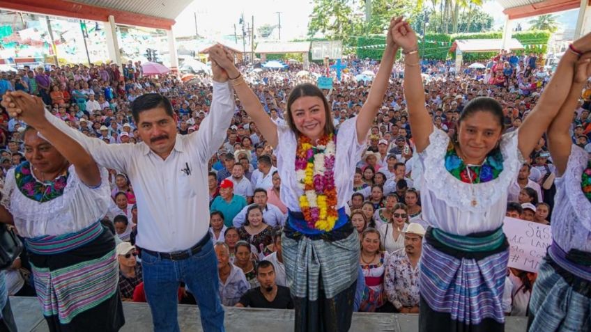 Sasil de León es recibida por más de 10 mil personas en Chilón, Chiapas