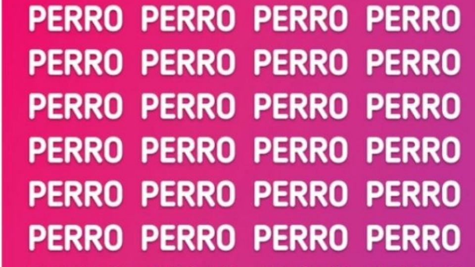 Sólo una mente muy veloz puede encontrar la palabra ‘PERNO’ en menos de 7 segundos