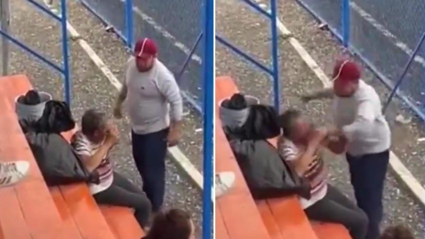 VIDEO: hombre se lanza a puñetazos contra abuelito por festejar un gol del equipo contrario