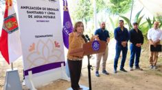 Lorena Cuéllar entrega ampliación de drenaje sanitario y nueva línea de agua potable en Quetzalcoapan