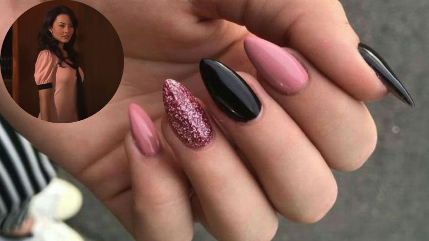 Uñas rosa con negro, los estilos más chic para rendirle tributo al icónico vestido de "Teresa"