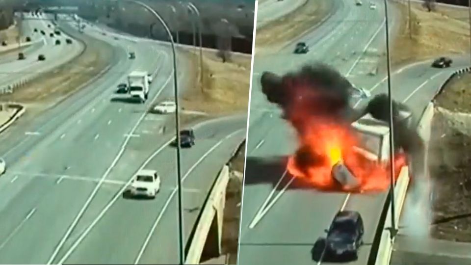 VIDEO VIRAL | ACCIDENTES EN CARRETERAS | Así fue el desafortunado accidente en el que un caminón terminó envuelto en llamas.