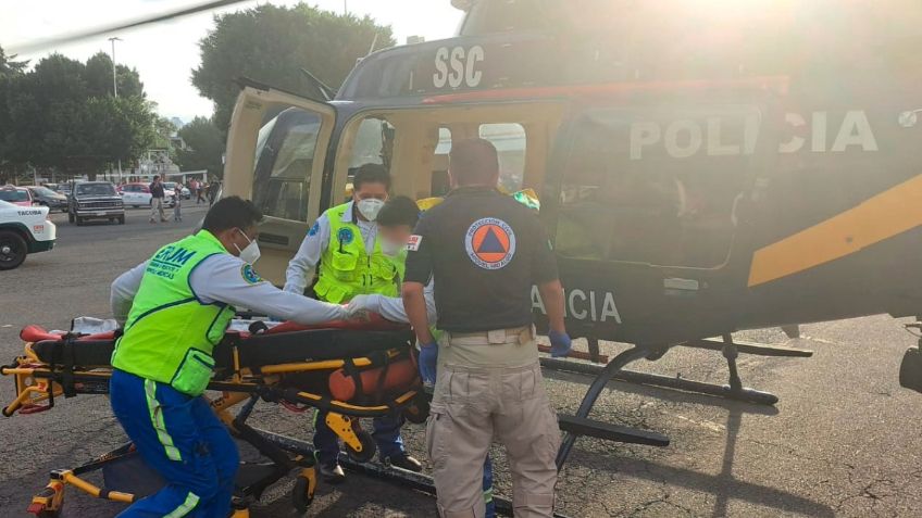 Trasladan en helicóptero a hombre que recibió una descarga eléctrica