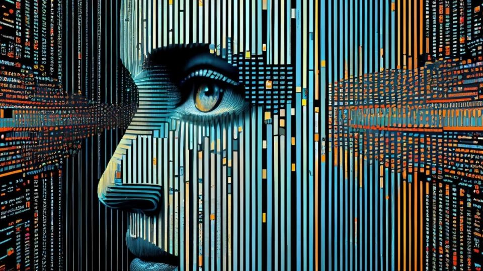 Ilustración de un rostro con Inteligencia Artificial.