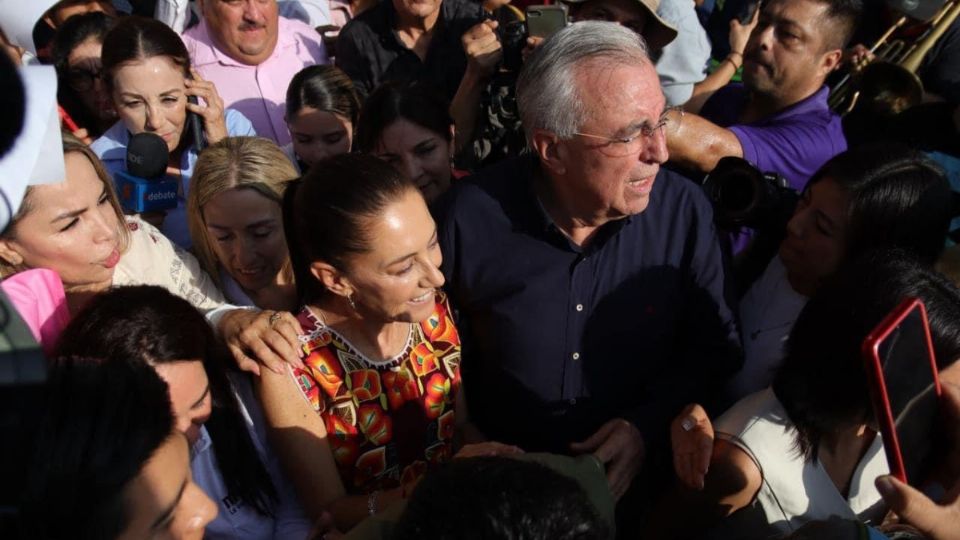 Claudia Sheinbaum y Rubén Rocha juntos en Sinaloa.