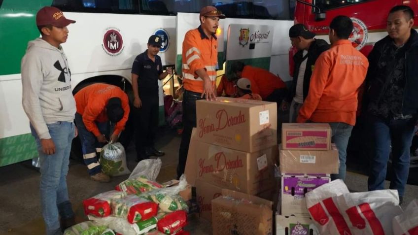 Brigada de rescatistas y policías nayaritas llegan a Guerrero para auxiliar a damnificados por huracán "Otis"