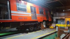 Choca tren del Metro en área de talleres