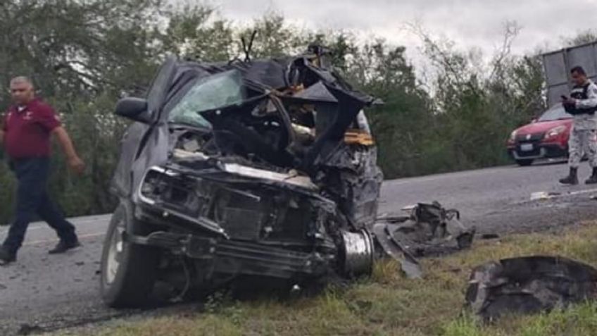 IMÁGENES FUERTES: accidente entre camioneta y camión de carga deja un muerto en la carretera Victoria-Tamaulipas