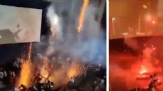 VIDEO: fuegos artificiales estallan dentro de una sala de cine y desatan estampida masiva