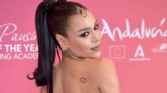 Danna Paola presume cintura con un ajustado vestido de corset desde España en los Latin Grammy