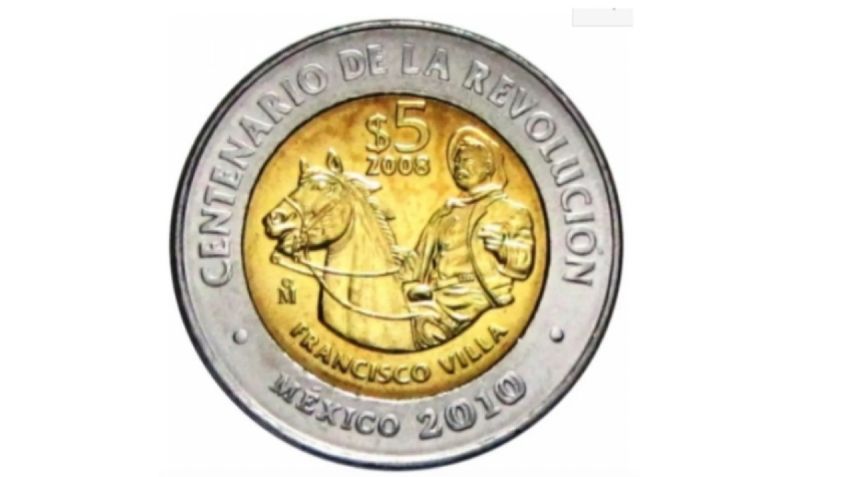 Ofrecen hasta en 150 mil pesos esta moneda conmemorativa de Francisco Villa de solo 5 pesos