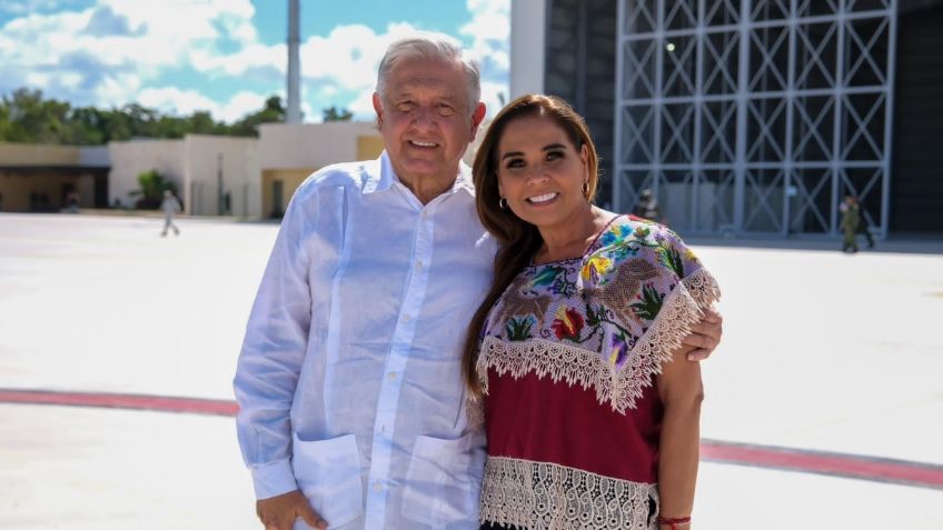 AMLO y Mara Lezama supervisan avances en el aeropuerto Felipe Carrillo Puerto