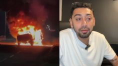 Ex novio de Yeri Mua sufre brutal accidente y salva su vida de milagro; así se incendió su camioneta