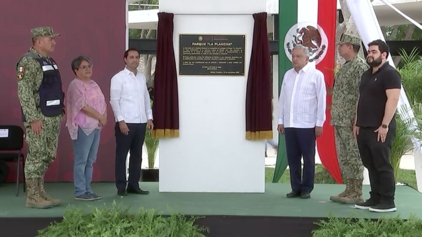 AMLO inaugura el Gran Parque "La Plancha"; destaca labor de los ingenieros militares