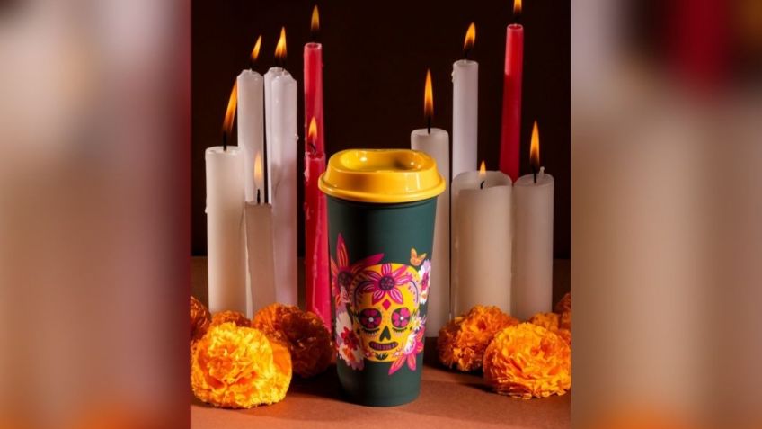 Starbucks lanza un hermoso vaso por el Día de Muertos: es muy barato y reciclable