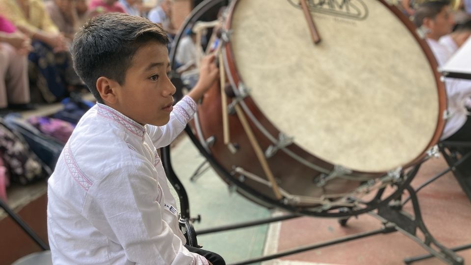 La Banda Filarmónica Municipal de Ayutla, conformada por niños y jóvenes