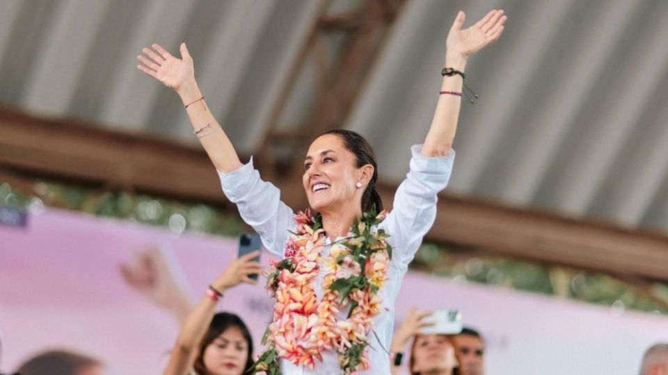 Claudia Sheinbaum durante un evento de Morena.