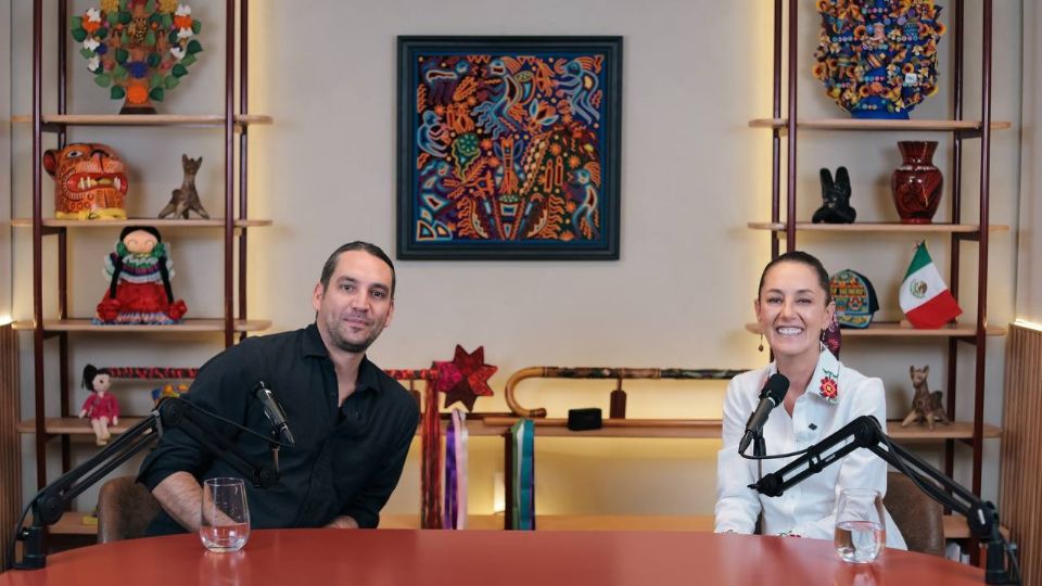 Claudia Sheinbaum y el artista Rodrigo Ímaz