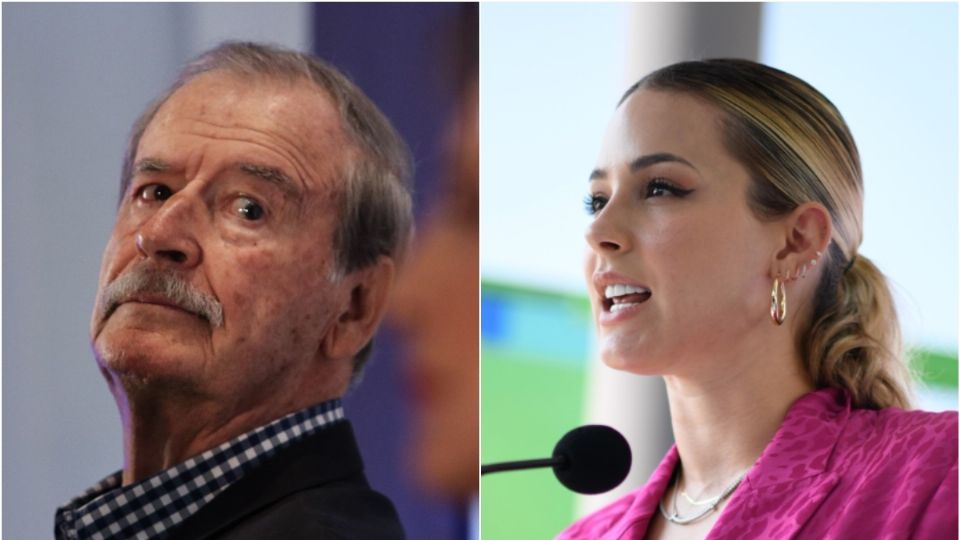 El expresidente Vicente Fox (izquierda) y la influencer Mariana Rodríguez.