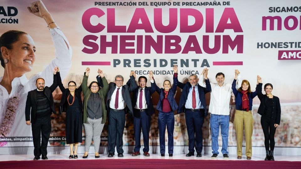 Claudia Sheinbaum durante la presentación de su equipo de precampaña.