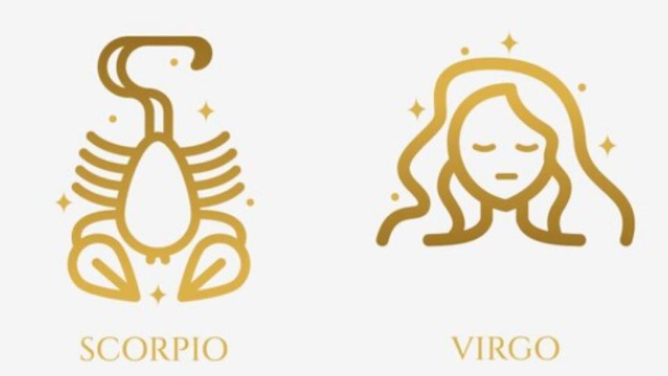 Escorpio y Virgo símbolos de oro.