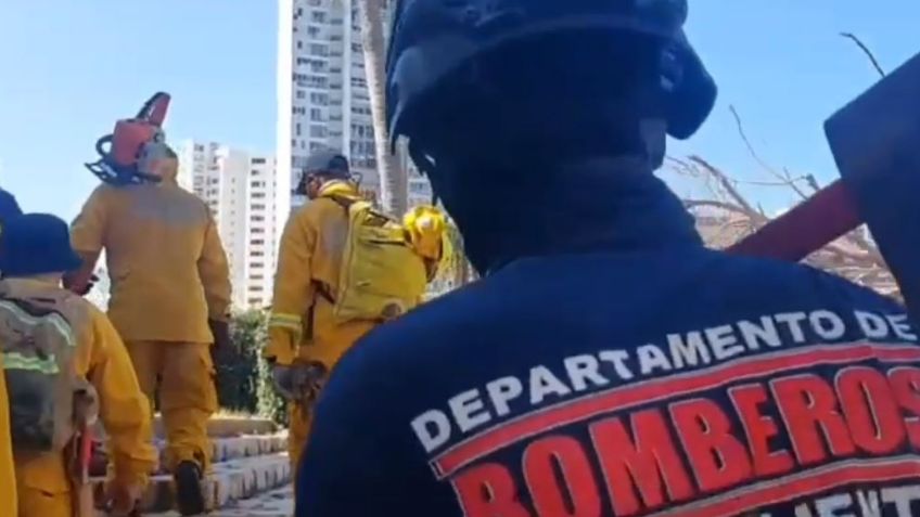 Brigada de emergencia de Aguascalientes ayuda a eliminar riesgos en el centro internacional Acapulco