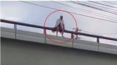 IMÁGENES FUERTES: hombre se lanza al vacío desde un puente tras escapar de un hospital