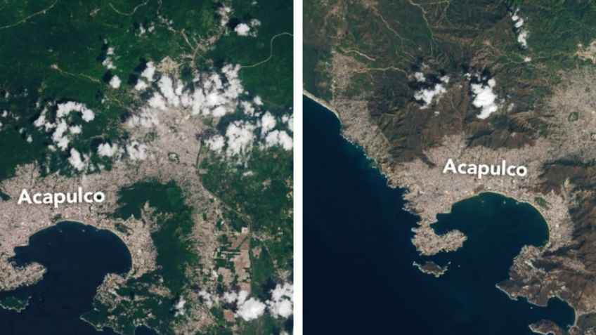 Huracán “Otis”: NASA comparte desoladoras imágenes de Acapulco antes y después de ser devastado