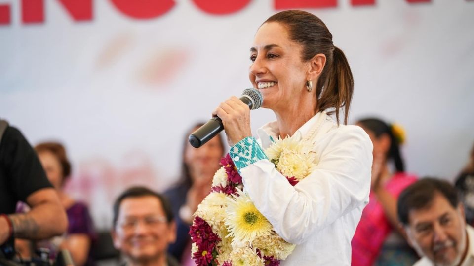 Claudia Sheinbaum durante un evento de precampaña