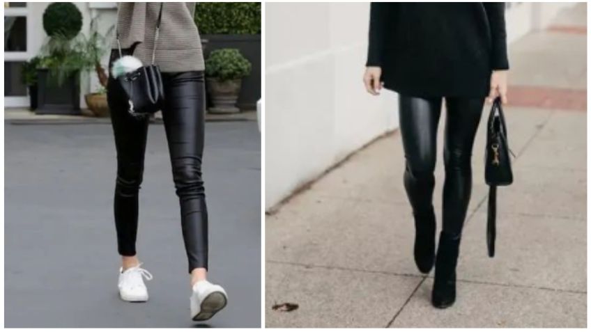 Pantalones de cuero con tenis o botas: ideas de un look sexy para tus posadas