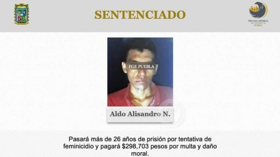 El agresor fue sentenciado a 26 años de prisión por intento de feminicidio.