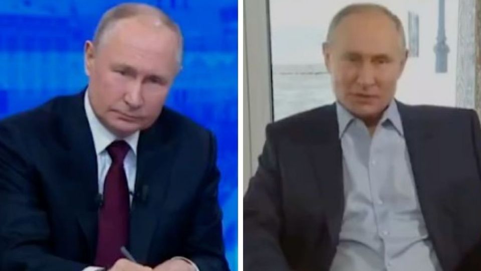 El presidente Vladimir Putin y su 'doble' creado con IA.