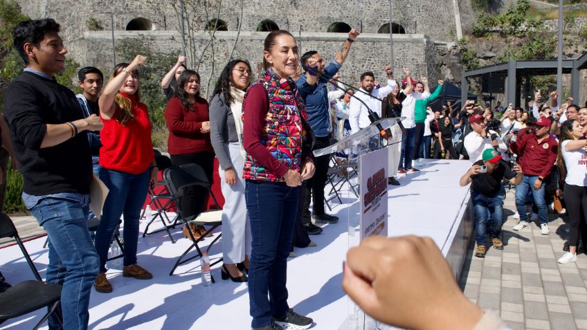 Jóvenes apoyan a Sheinbaum en Parque Cantera