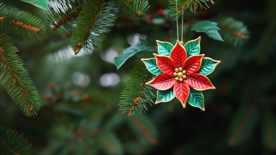 Una bella decoración con forma de una Nochebuena.