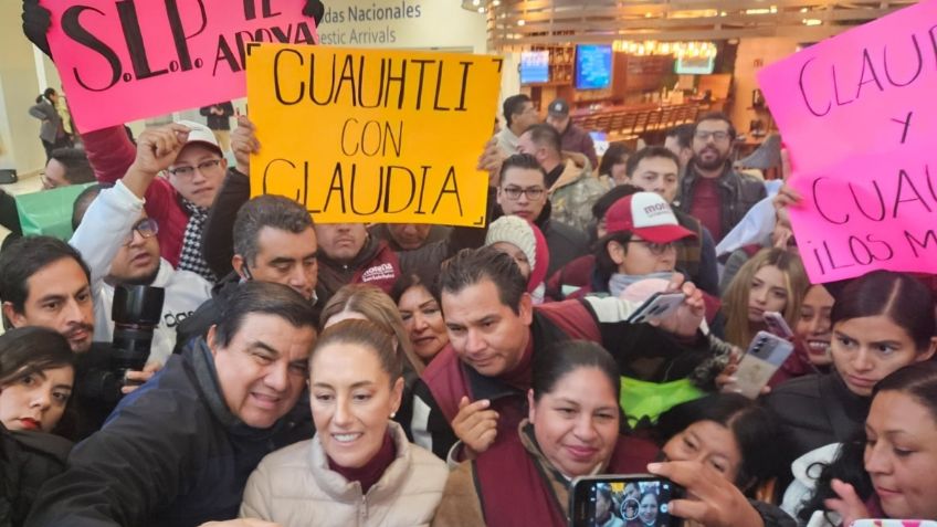 "Claudia es Claudia", así responde Sheinbaum a las porras que la recibieron en San Luis Potosí