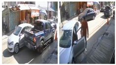 Sujeto golpea con su camioneta un auto y luego agrede a su chofer en Coyoacán