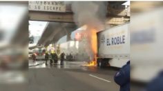 Se incendia tráiler en la México-Querétaro y colapsa el tráfico, alternativas viales