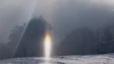 Graban momento exacto en que un supuesto portal se abre a plena luz del día en la nieve: VIDEO