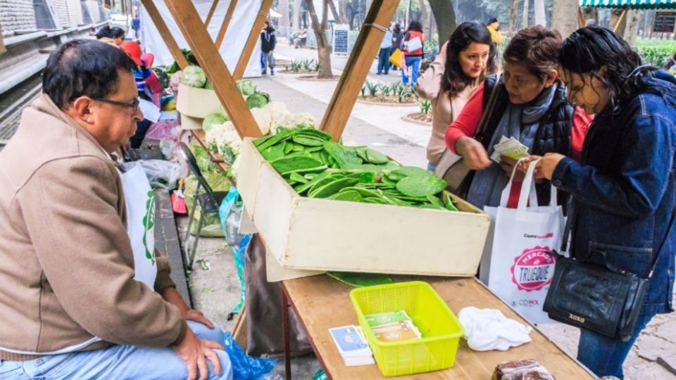 Los capitalinos pueden adquirir diversas verduras o frutas al entregar sólidos reciclables.