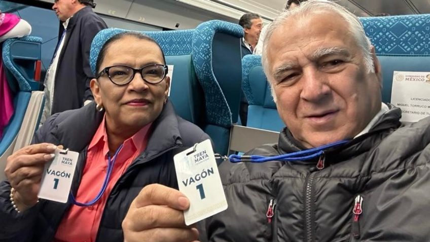 Rosa Icela Rodríguez estrena el segundo tramo del Tren Maya junto al presidente AMLO en la víspera del Año Nuevo