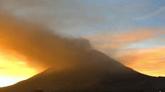 VIDEO: Popocatépetl amanece con fuerte actividad con fumarolas que oscurecieron el cielo