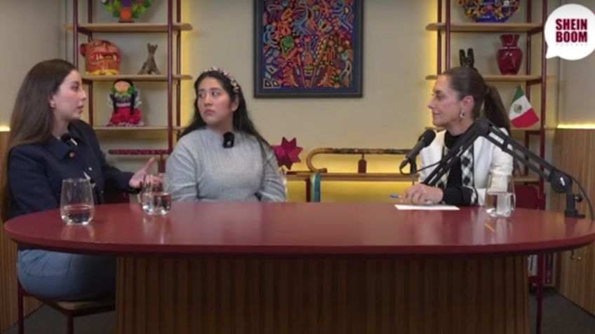 Claudia Sheinbaum comparte podcast con tiktokeras Nutria Chaira y Yazhira Handal