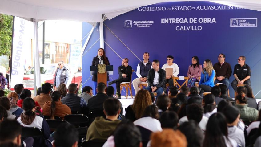 Tere Jiménez y presidente municipal de Calvillo entregan obra en Aguascalientes