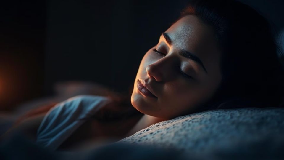 Una chica descansa tranquila en su cama.