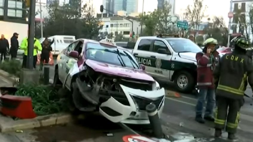 Con minutos de diferencia: tres autos protagonizan un aparatoso choque doble en Chapultepec y Salamanca